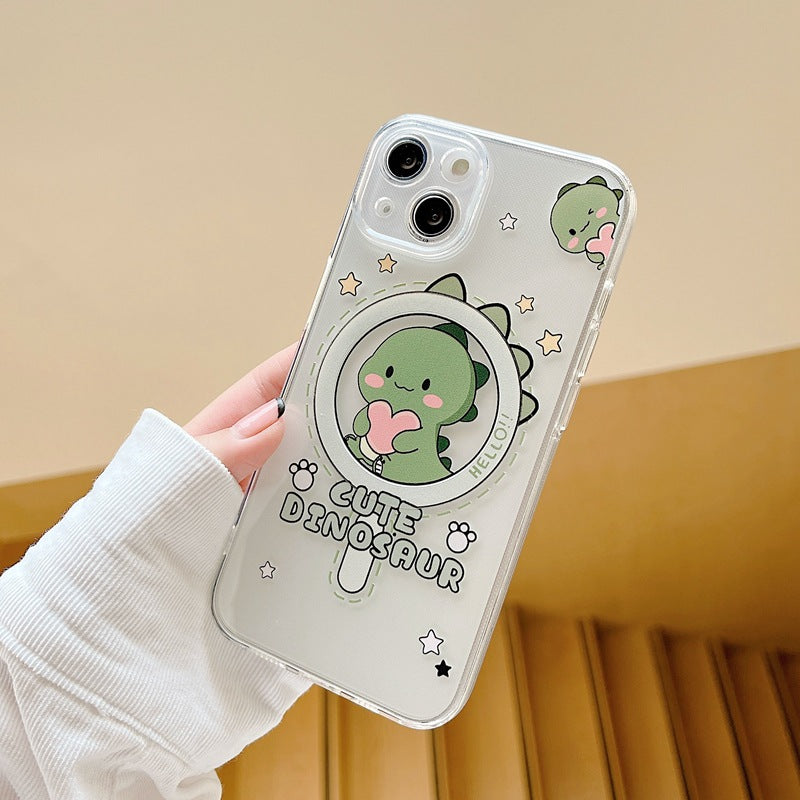 Mignon Dinosaur Panda boîtier de téléphone magnétique