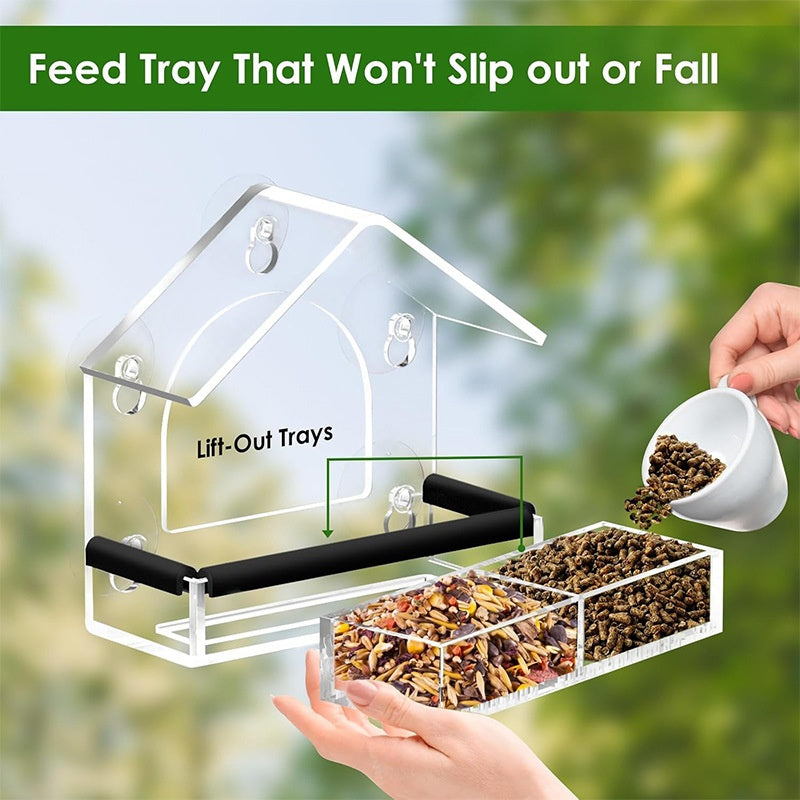 Acrylique Bird Cage Cummingbird Feeder Pet Supplies Transparent Wall-monted Birds Feeder
