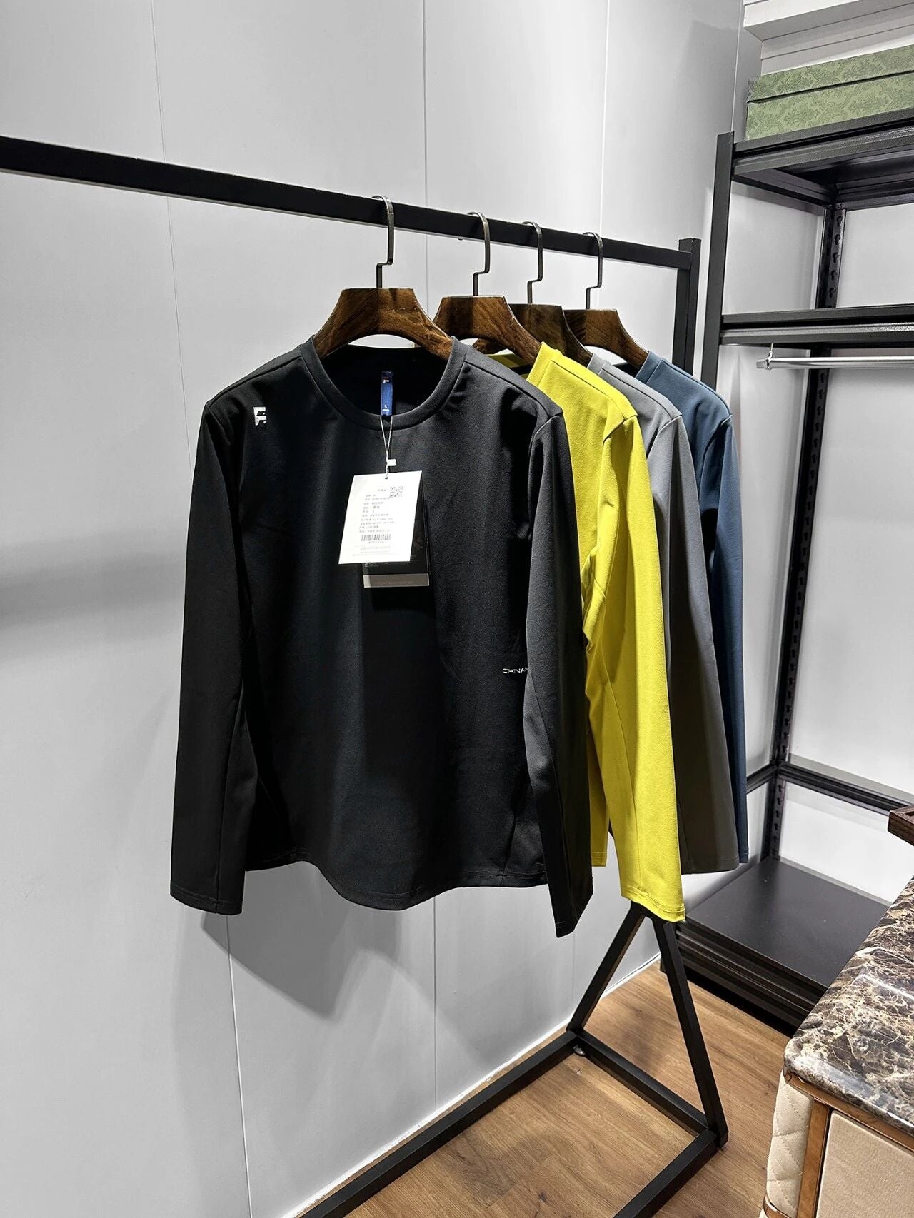 T-Shirt à manches longues et à sec rapide, cou d'équipage pour hommes