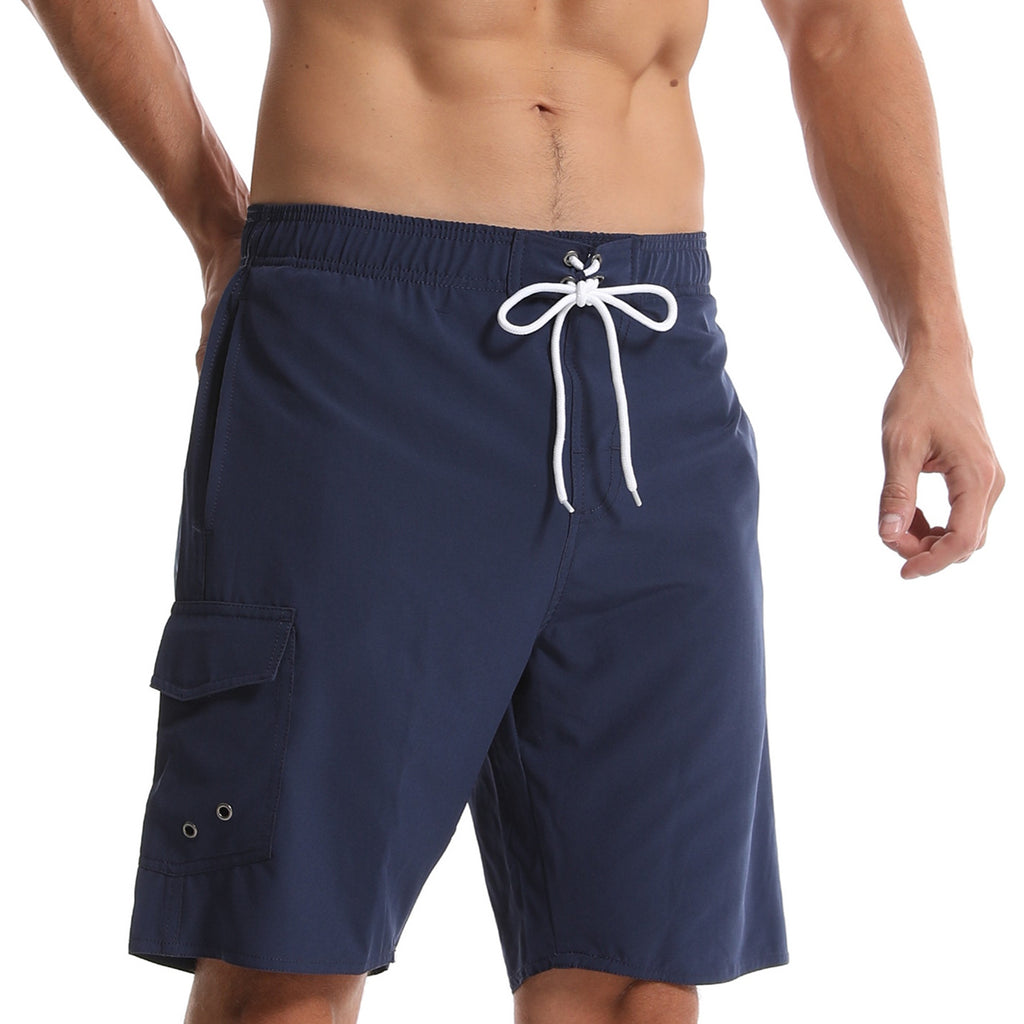 Cross Border Hommes Summer Solid Color Beach Pantalons Hommes Cinq Point Short Mesh Respirant