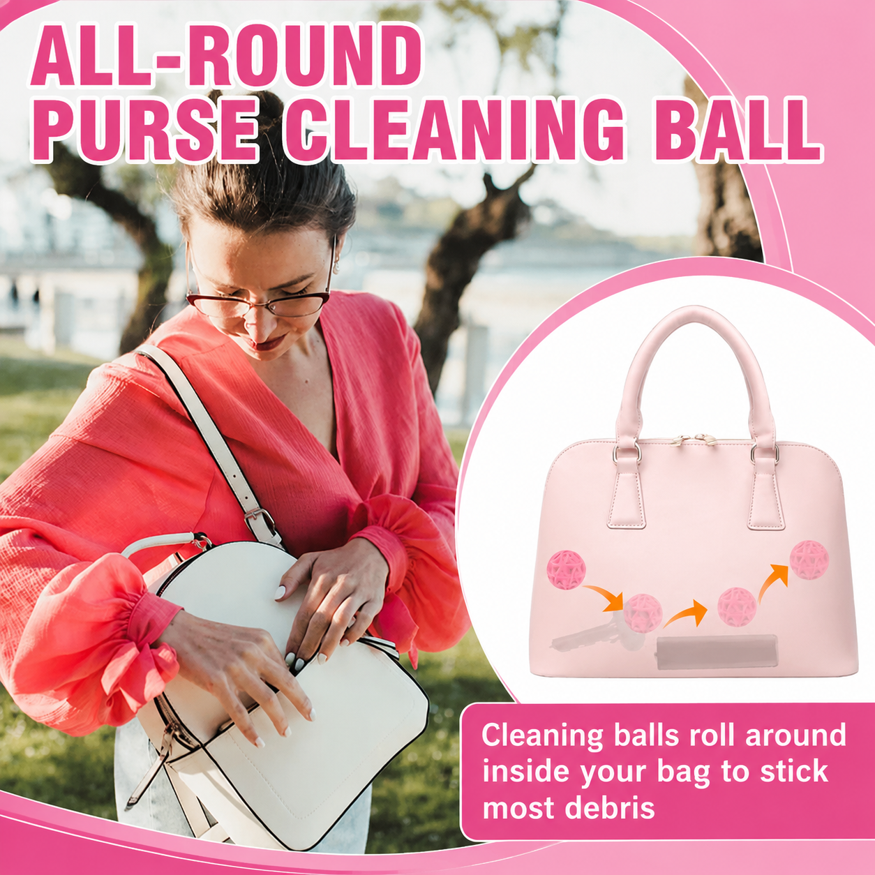 Sac collant Clean Ball purse purse balle de nettoyage réutilisable pour l'enlèvement de linte de la poussière