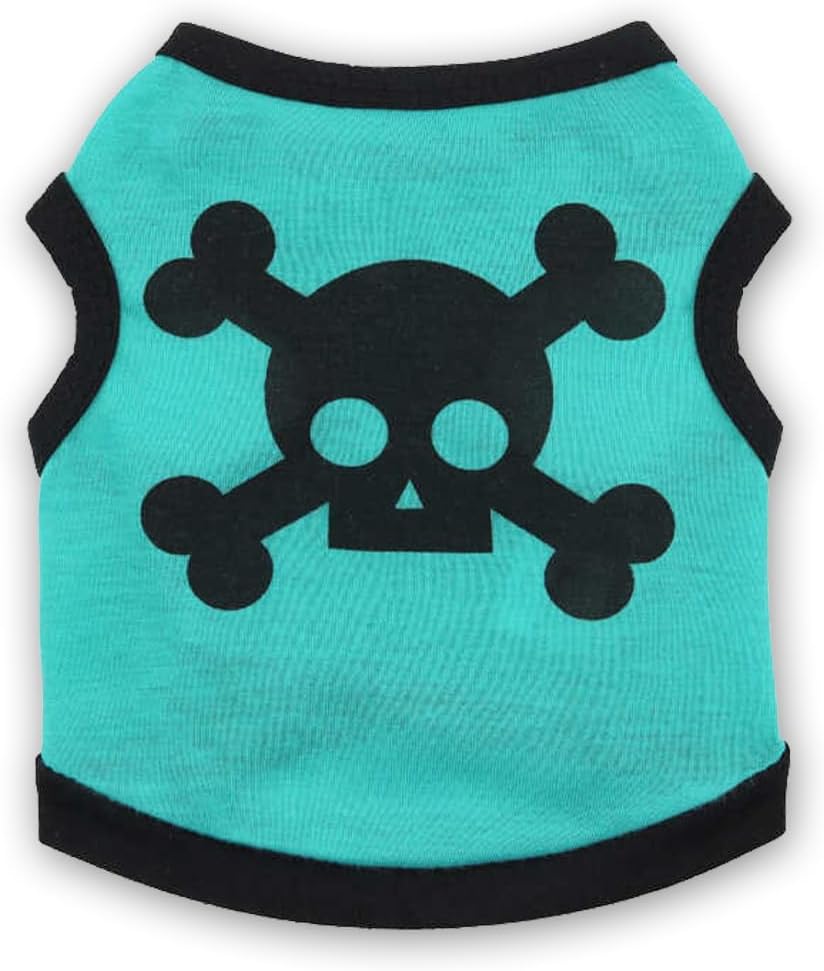 Chien Vest Crâne Bones Halloween Cosplay Dog Tank Top Couleur Blocage Stretch Cats Costumes
