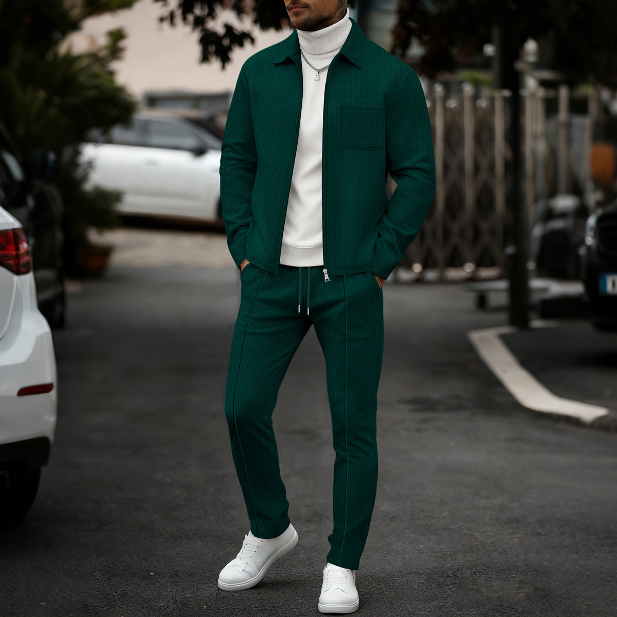 Veste et pantalons pour hommes Lapel Cardigan