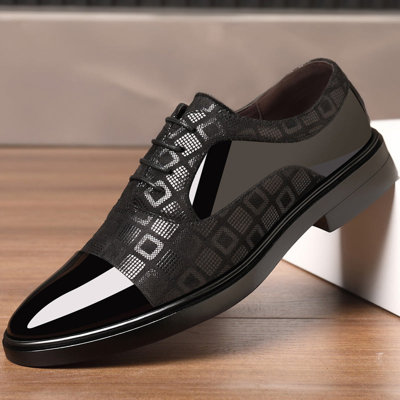 Chaussures en cuir pointu-orteil de style britannique pour hommes