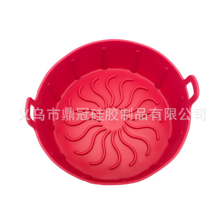 Air Fryer Special Bowl Haute Température Résistante Silicone Binaural Réutilisable Cuisson Utensi