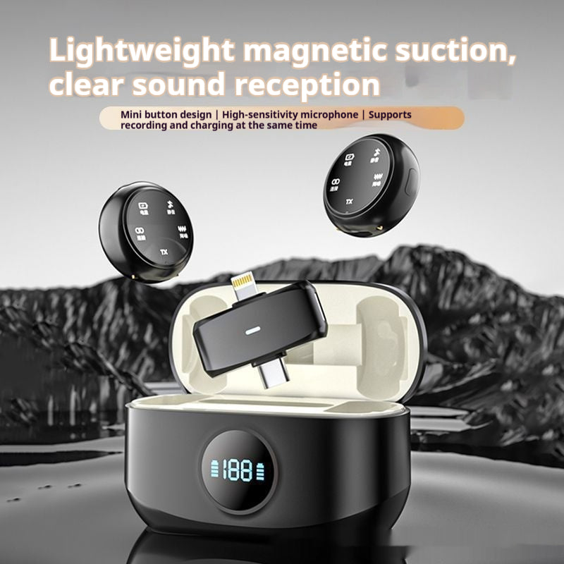 Microphone sans fil Lavalier à bouton magnétique
