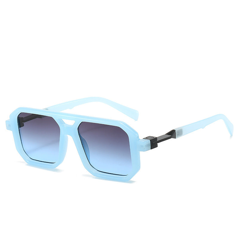 Retro Double Beam Pilot Catwalk Légères Lunettes de soleil de luxe Ins