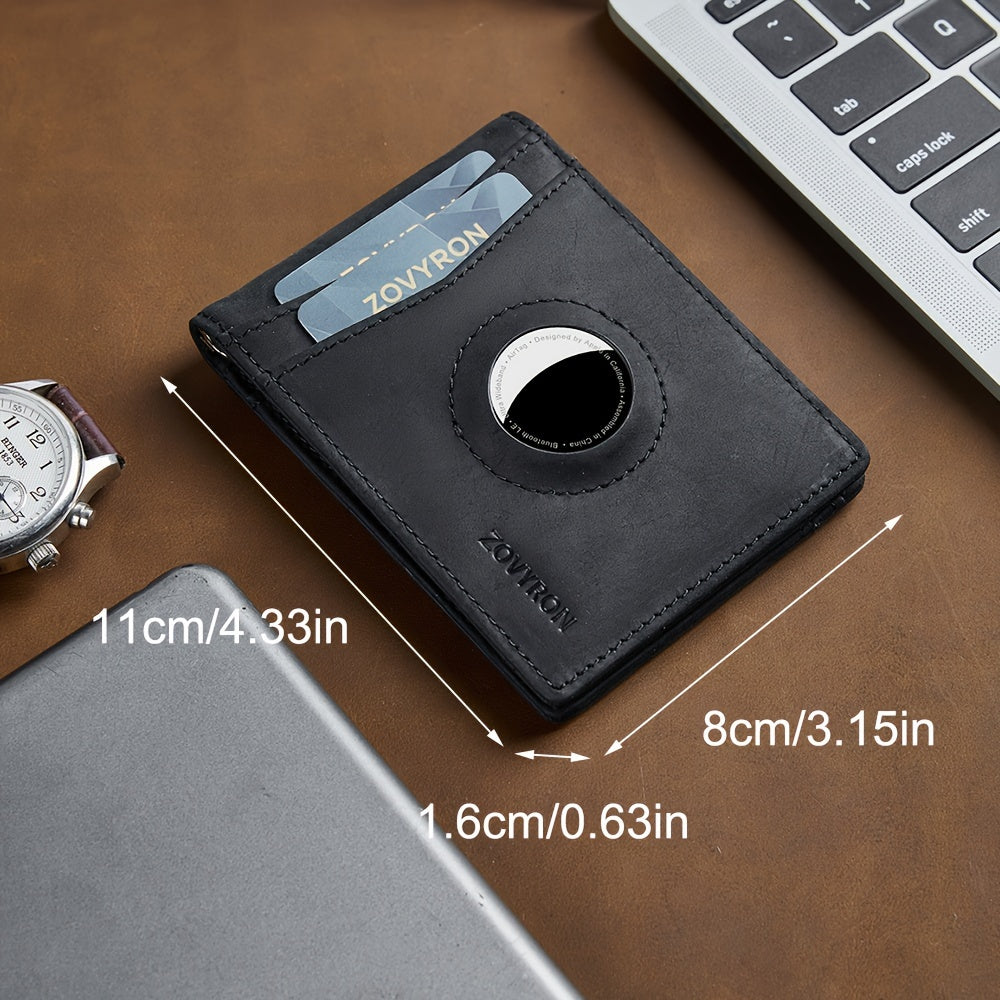 Porte-monnaie en cuir véritable Slim Bifold Wallet avec porte-radar