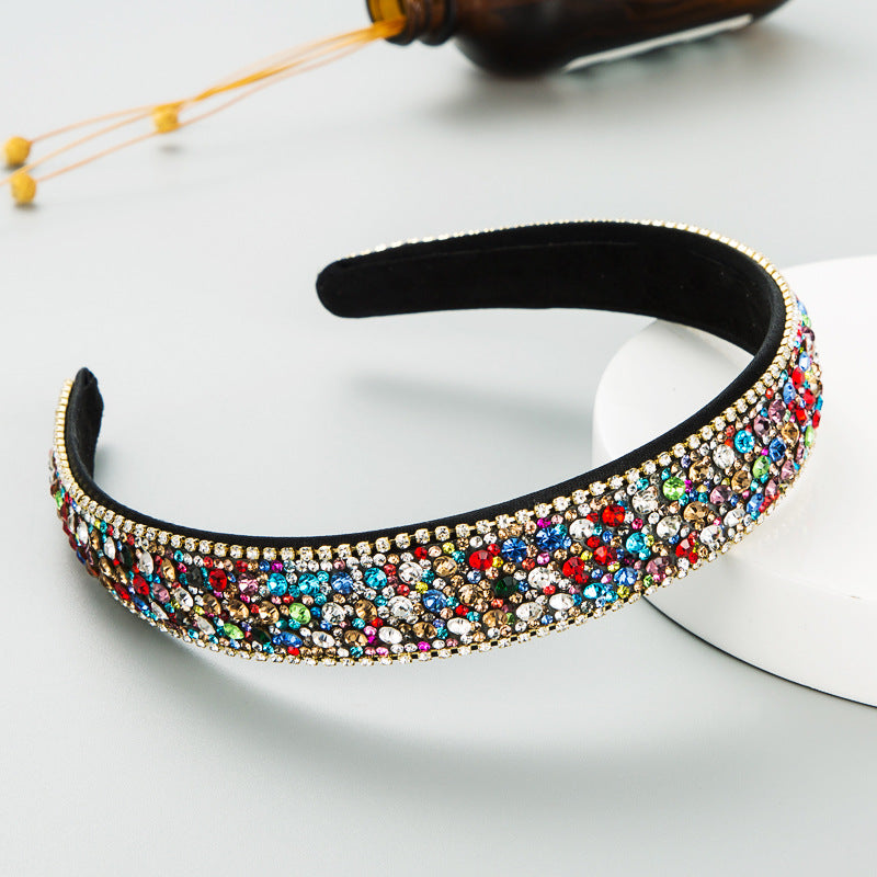 Trendy Colorful Diamant Non-slip Bandeau Femmes Simple