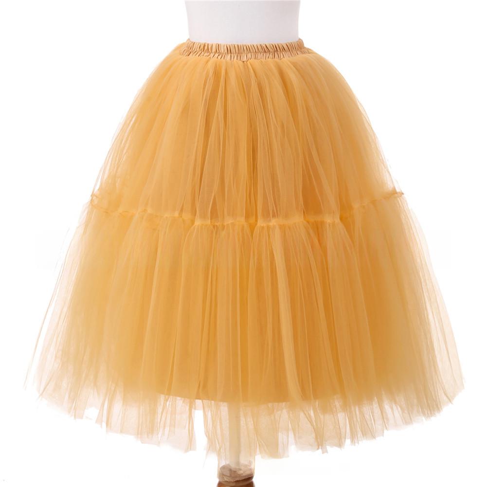 Jupe européenne et américaine à 6 couches Tulle plissée
