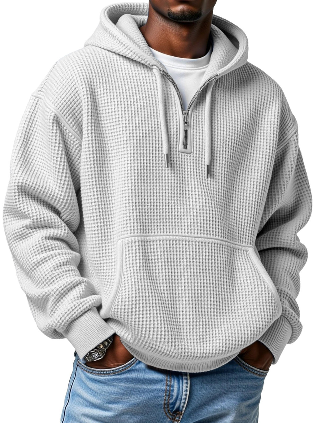Autumn And Winter Amazon Independent Station Fashion Sports Trendy Brand Tops Waffle pour hommes