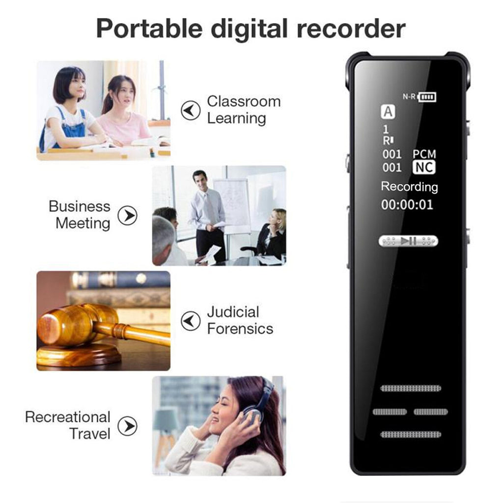 128G Enregistreur audio Spy Digital Voice activé Mini lecteur MP3 dictaphone son