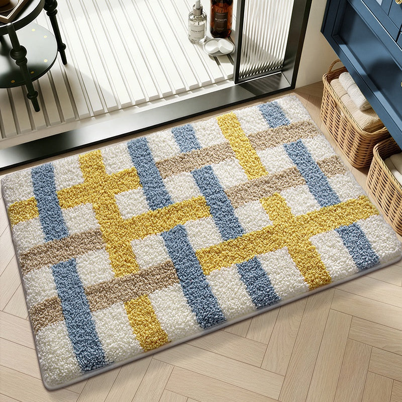 Tapis de sol géométrique non glissant, absorbant l'eau