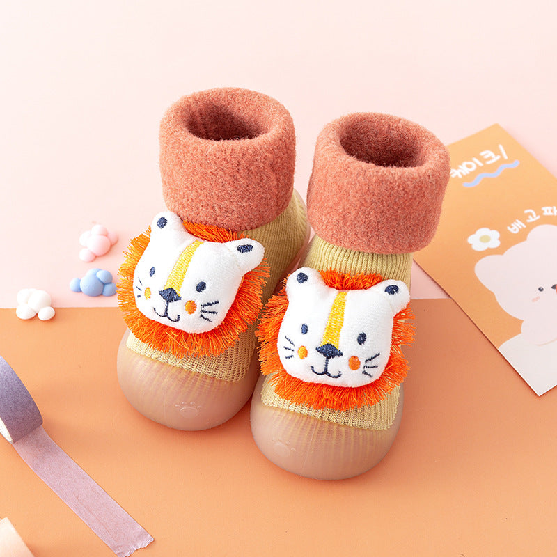 Chaussures de bébé bébé épais d'hiver Soft Bottom Indoor Non-slip