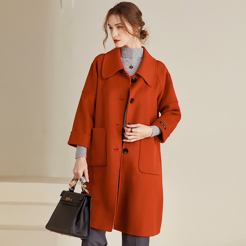 Manteau de laine double-brass - Vêtements de dessus classiques pour femmes