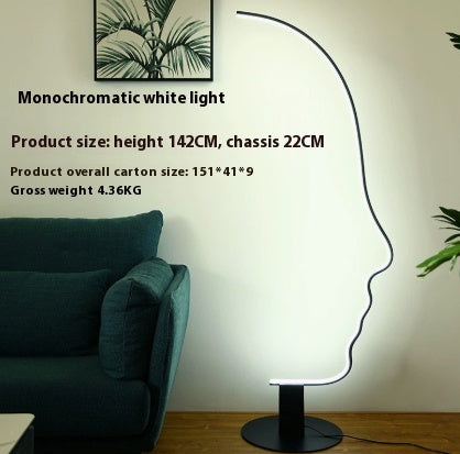 Nordic Art Face Floor Lampe Designer Chambre à coucher étude