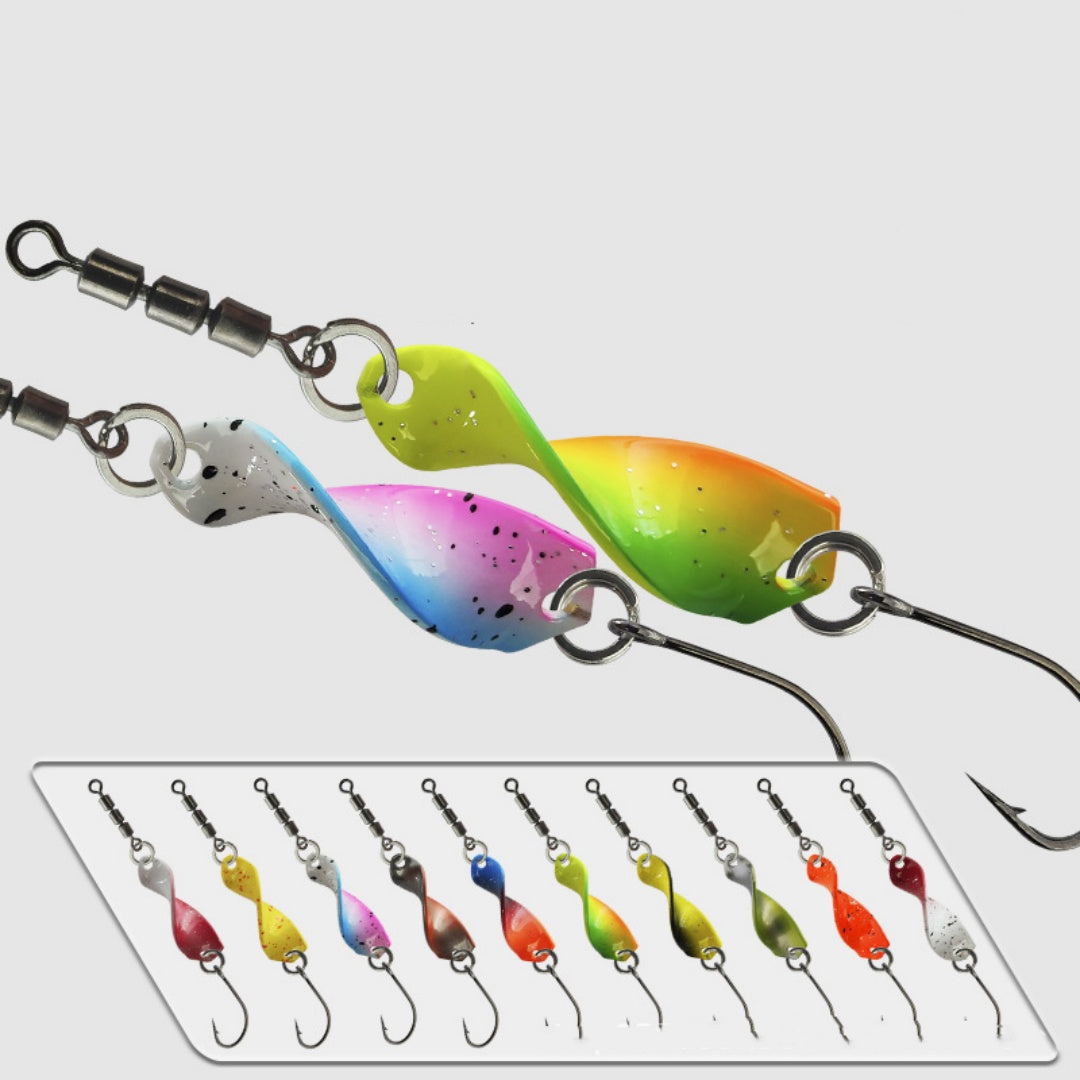Lure Haute Vitesse Swivel Spiral Tossing Rotation Lure de métal brillant