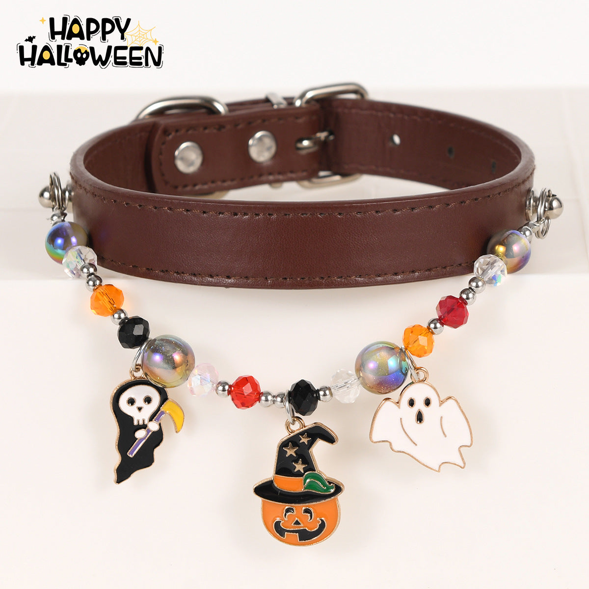 Collier de chat Niche Accessoire Collier d'Halloween avec embellissements perlés