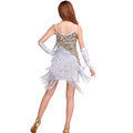 Robe de danse latine adulte féminine avec costume de frange