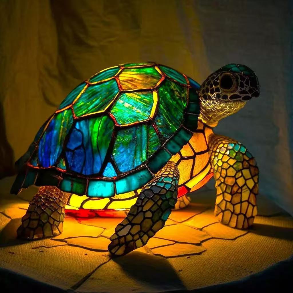 Tortoise Resin Ornament Creative Home Côté lit Tortoise Décoration de lampe de table