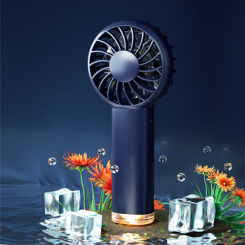Ventilateur portatif portatif avec lumière ambiante 3 vitesses rechargeables