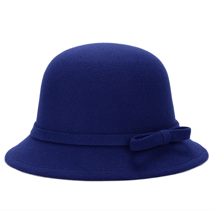 Chapeau de Bowler Fashionable et Élégant Femmes avec une Bow rayée