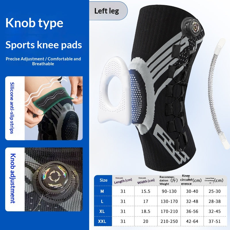 Silicone réglable à amortisseur de course à l'extérieur du genou de sport Knob-Style