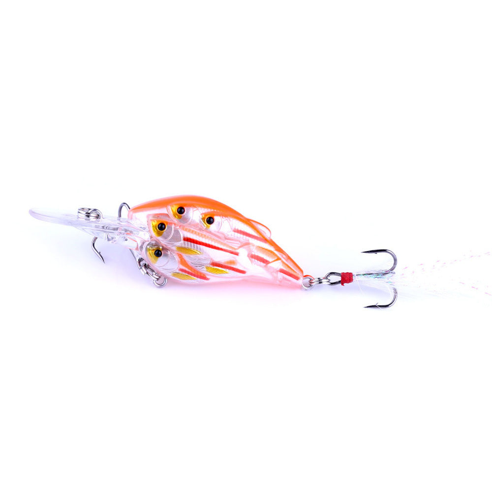 Fish Feather Hook Rock Lure Tossing Sea Fishing Water Floating Hard Bait