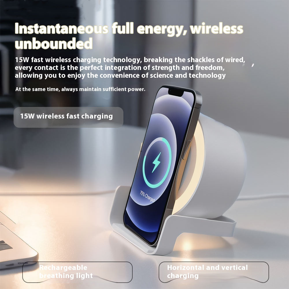 Chargeur sans fil Bluetooth Haut-parleur Multifonctionnel Night Light Porte-Téléphone Mobile