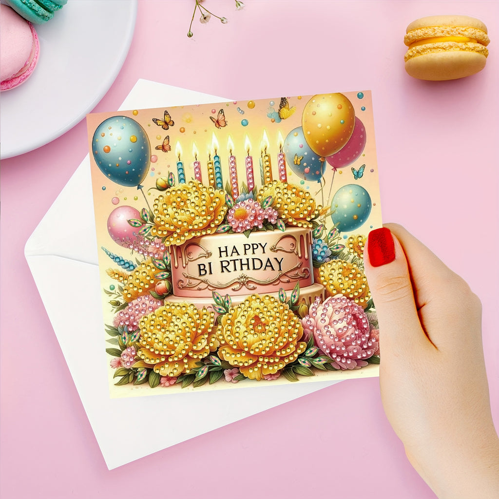Kit de peinture diamant bricolage Kit carte d'anniversaire