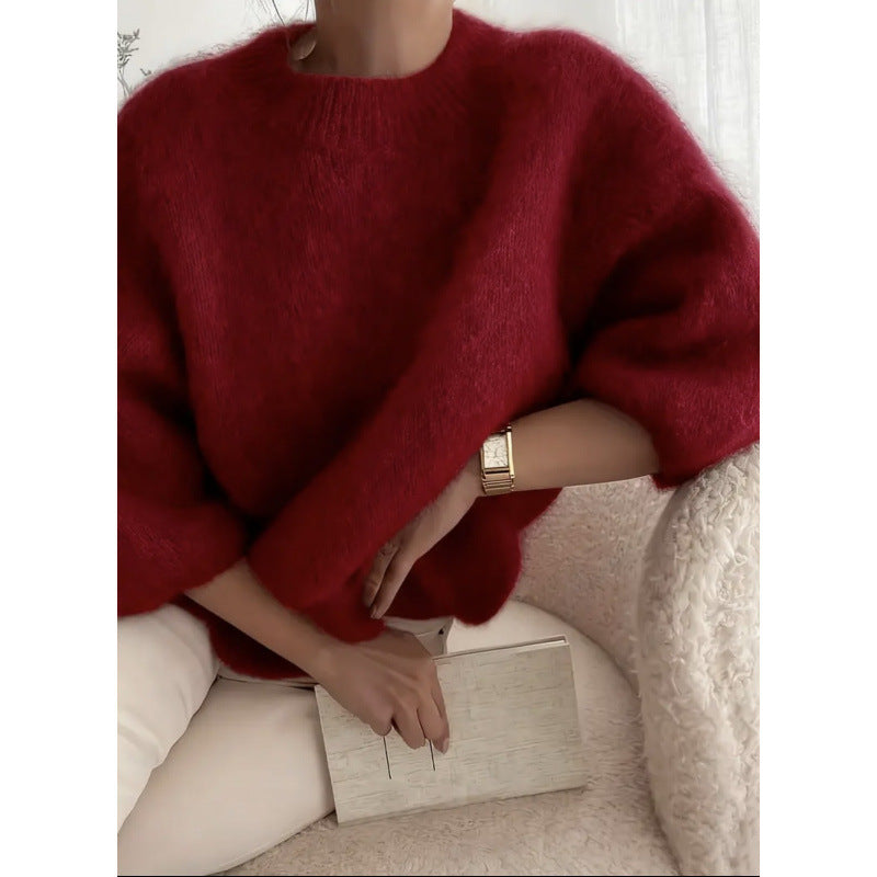 Style européen et américain Cross Border Printemps été Versatile Lazy Style Solid Color Lo