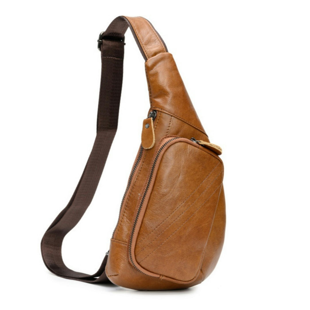 Sac de poitrine en cuir véritable pour les hommes