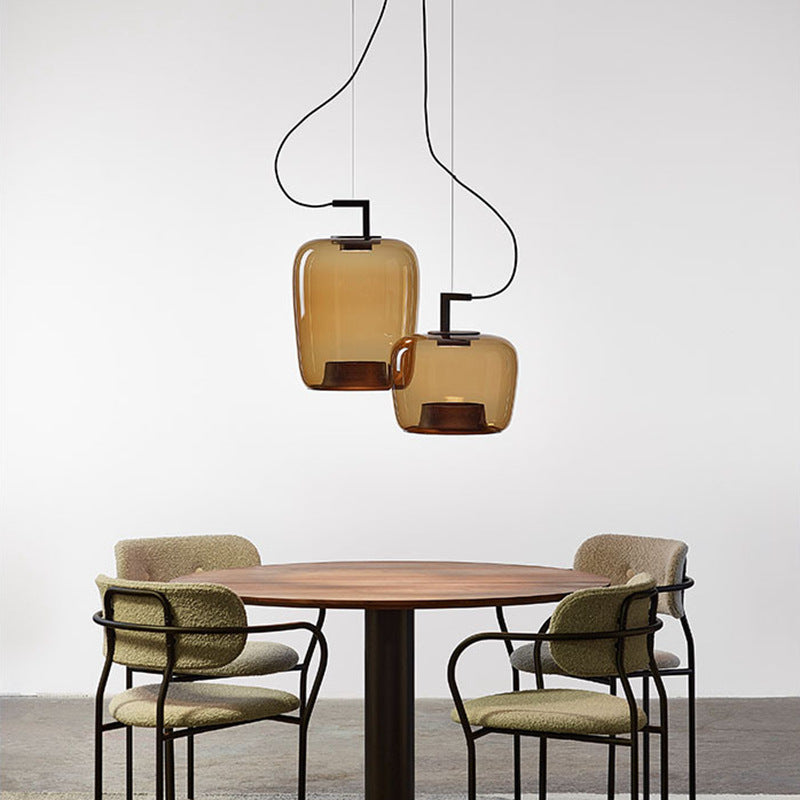 Lampe pendentif en verre de style nordique