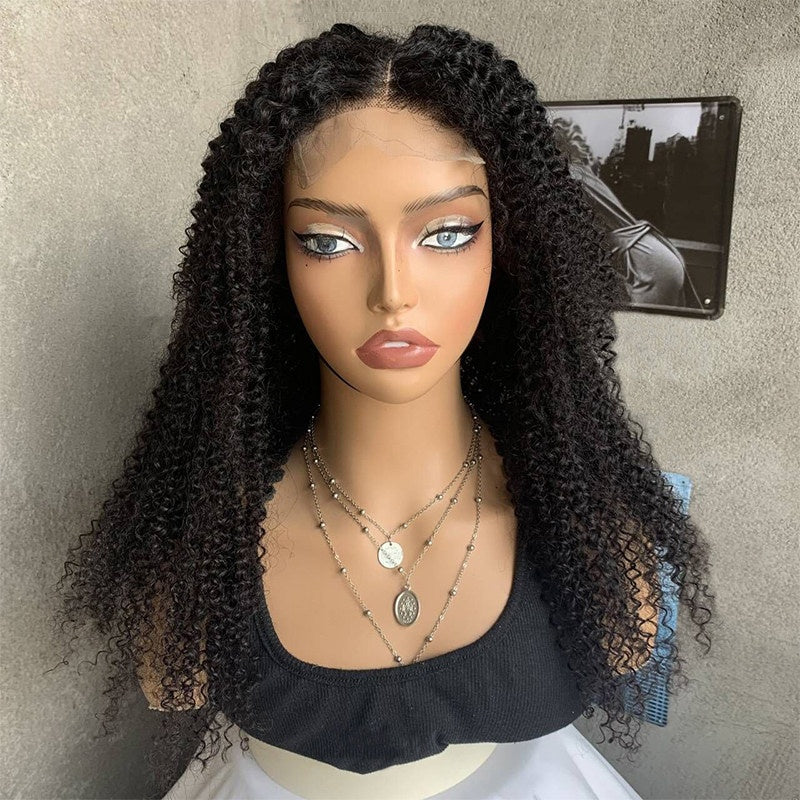 African 4X4 Kinky Curly Blend Perruques de dentelle