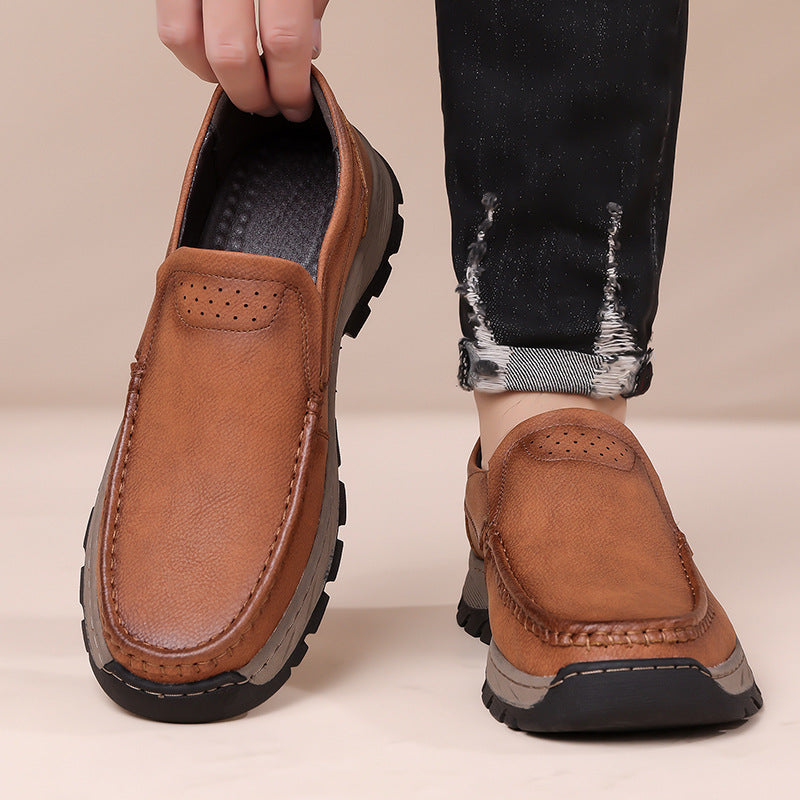 Hommes Outdoor Bas-top Chaussures antidérapantes en cuir