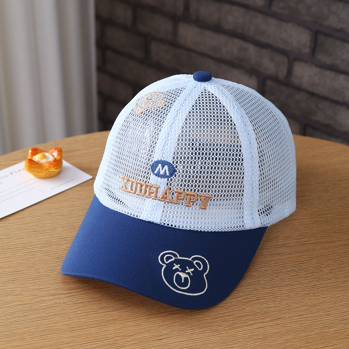Chapeau pour enfants - M Lettre ours brodé Mesh léger respirant Garçons et filles' Ba