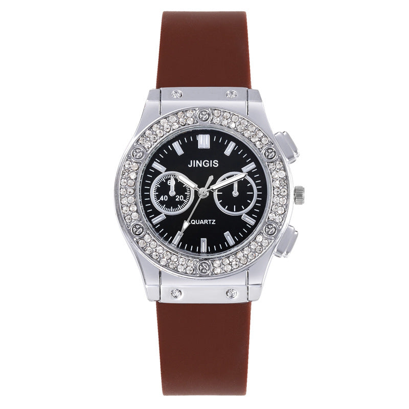 Montre bracelet en silicone Diamant d'affaires tout-match