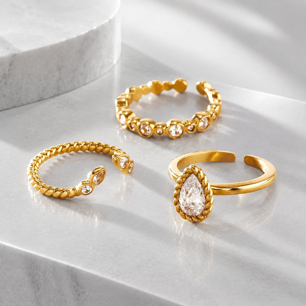 Twist Zircon anneau en acier titane Niche et haut de gamme