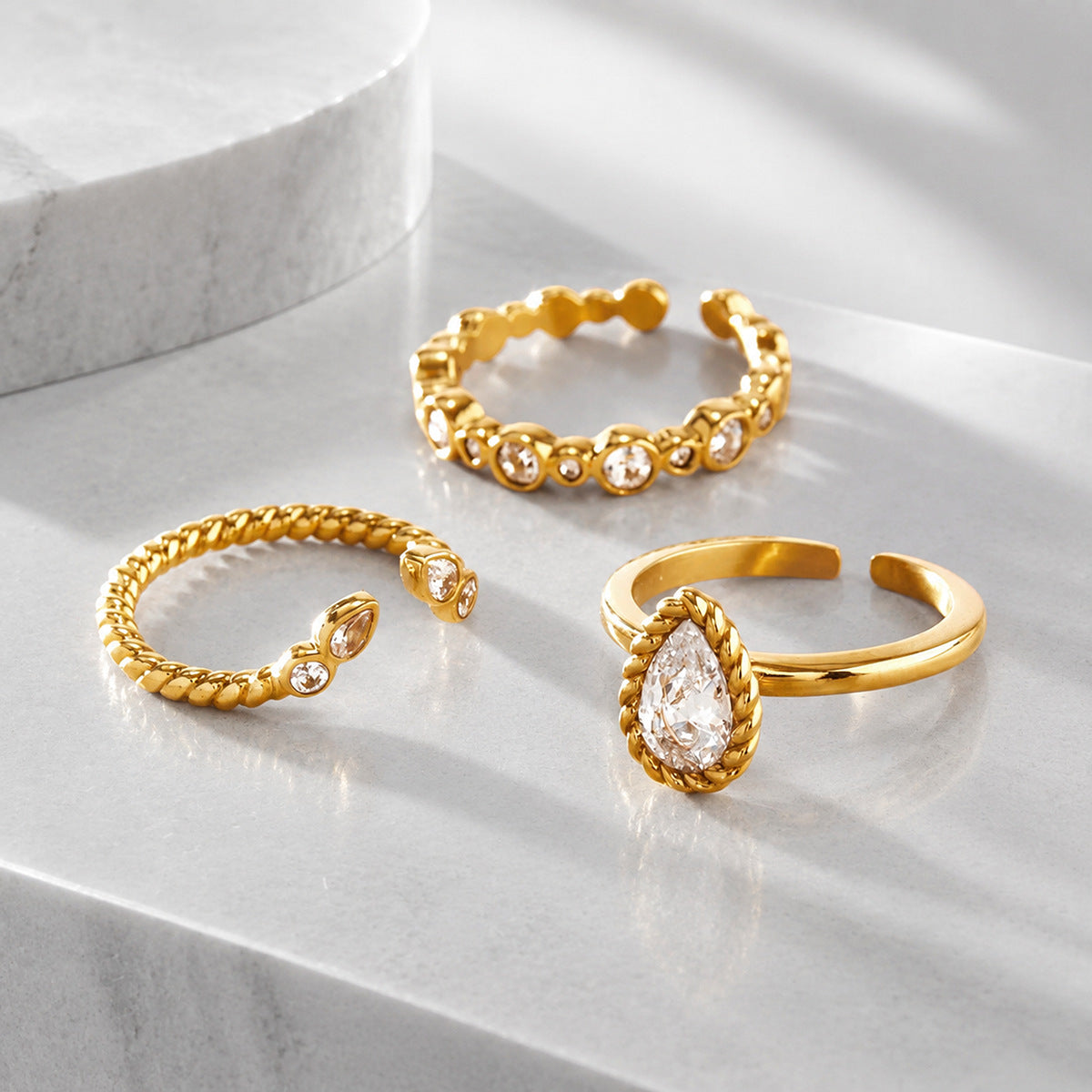 Twist Zircon anneau en acier titane Niche et haut de gamme