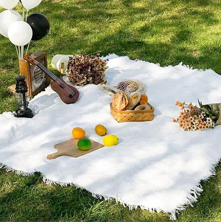 Mat de pique-nique extérieur-90 * 90cm-White-1 Pack