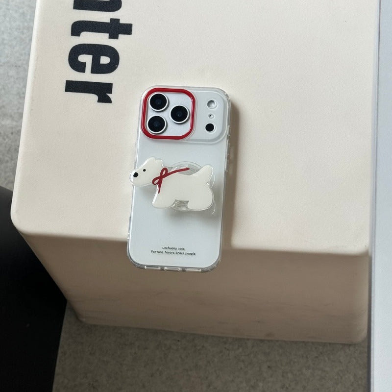 Boîtier de téléphone à anneaux rouges avec support Dachshund