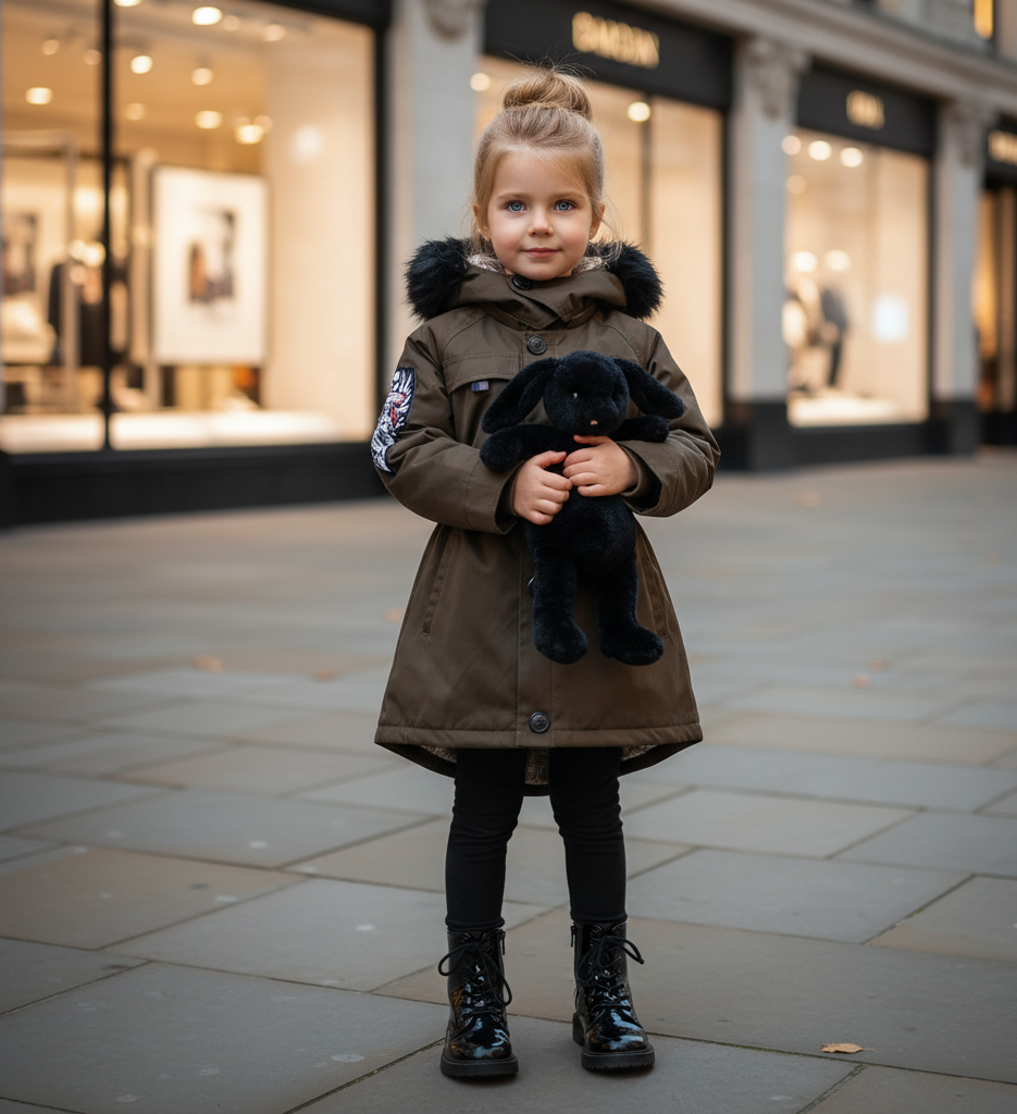 Filles Veste d'hiver chaude en manteau de parka à capuche à capuchon 2-7Y