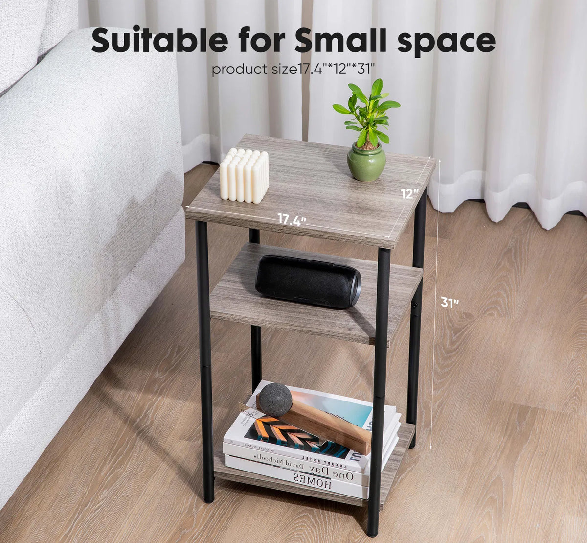 Table basse 3 couches avec hauteur réglable