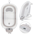 Baignoire pliable pour bébé Ergonomie avec tampon de bain de température et de coussin et filet de bain