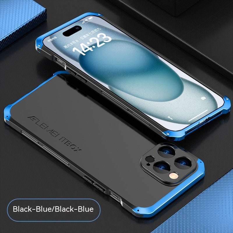 Couvercle de protection pour téléphone portable TPU Cadre métallique Trois sections