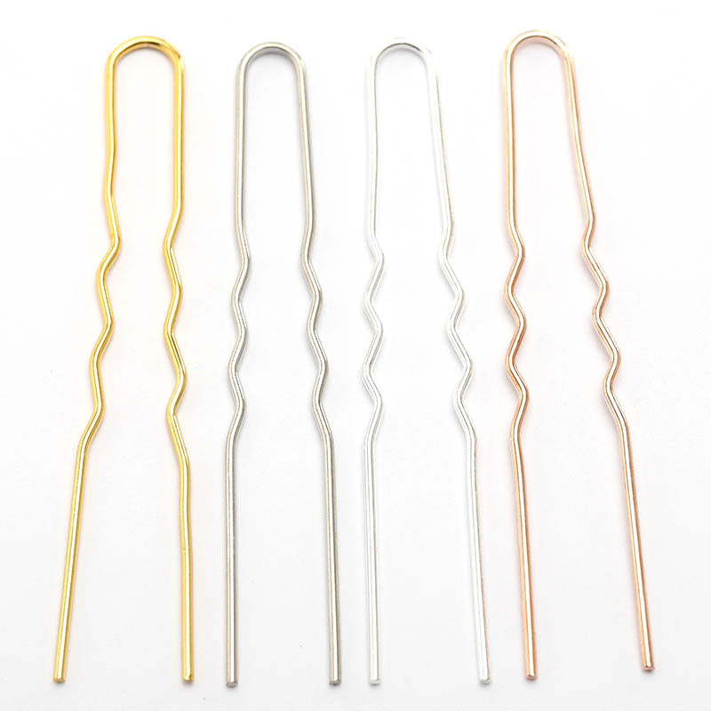 Bricolage accessoires capillaires matériel Retro Wave U-forme variété deux dents épingle à cheveux
