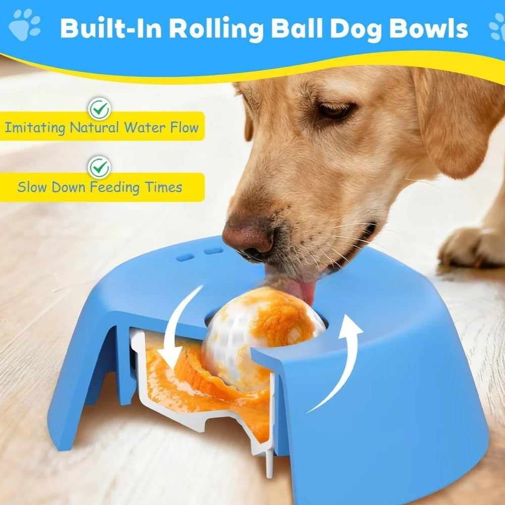 Pet Slow-Feeding Non-Slip Spheric Dog Bowl