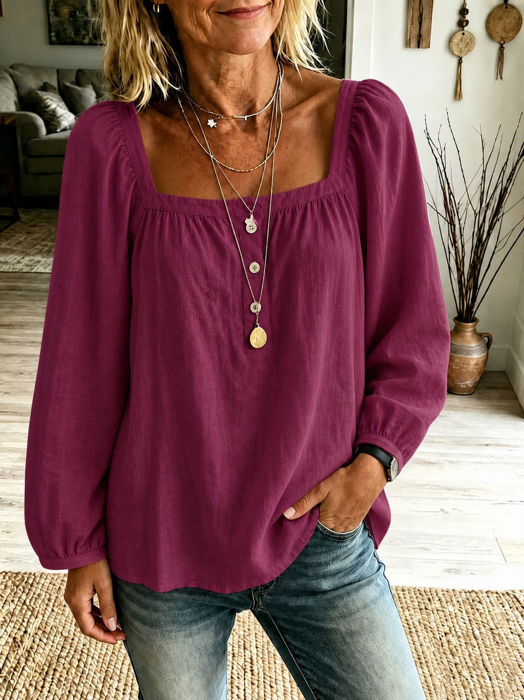 Chemise casual à manches longues pour femmes Minimalist