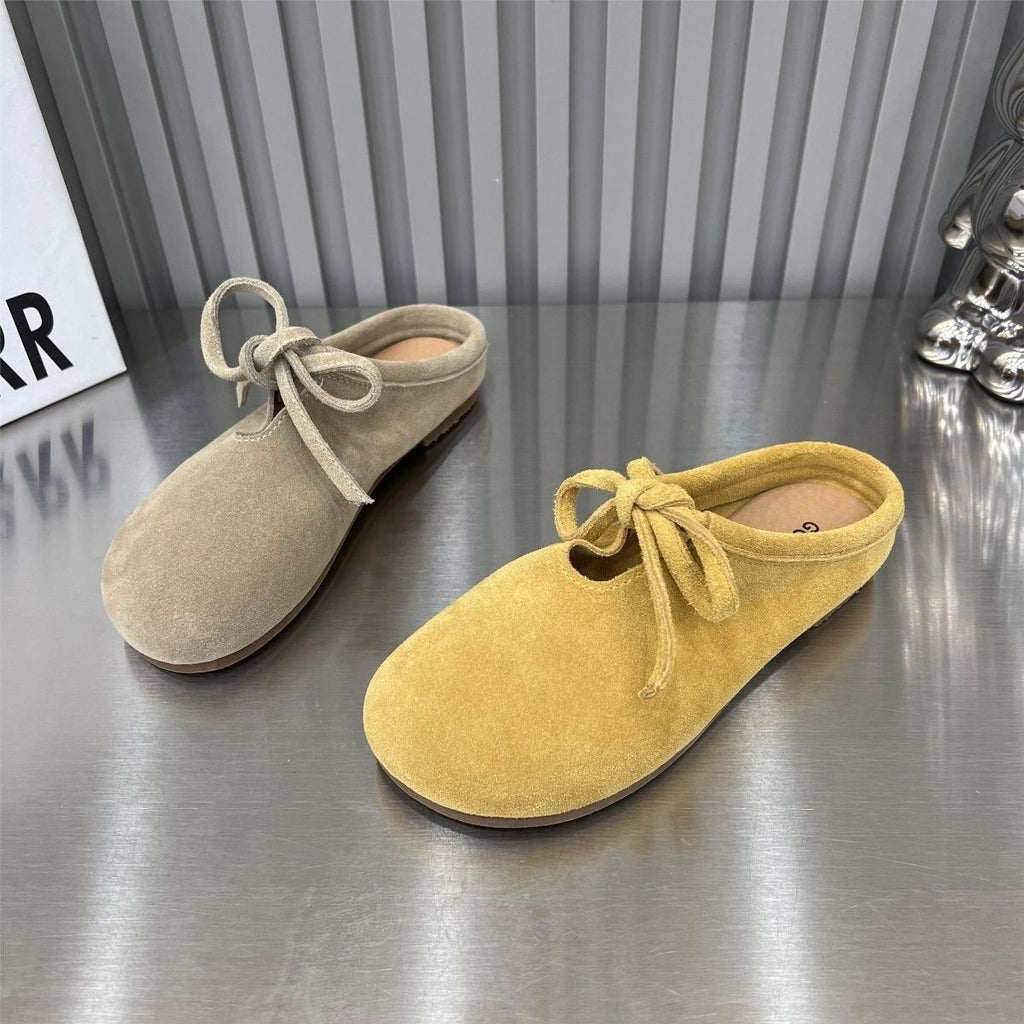 Baotou Suede Pompes Soles plates à faible coupe