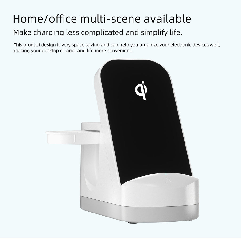 Alignement automatique intelligent Chargeur de charge rapide sans fil à trois en un livré avec un W